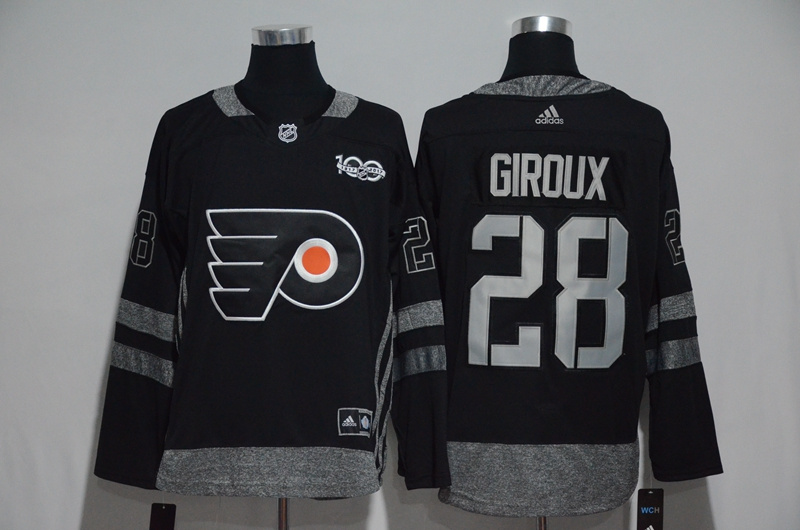 NHL Philadelphia Flyers #28 Giroux Black 1917-2017 100th Anniversary Stitched Jersey